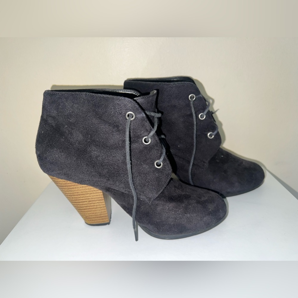 Suede Black Booties